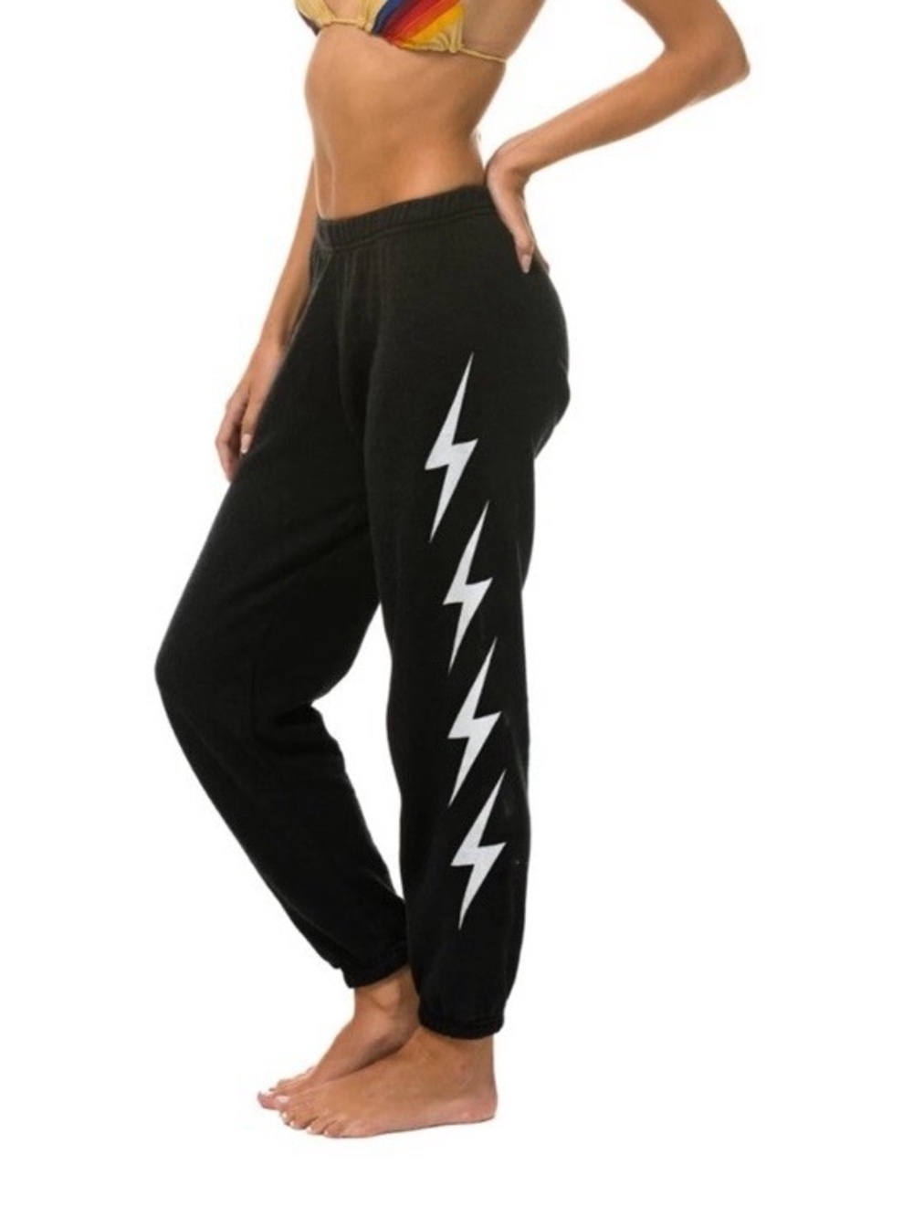 Aviator nation charcoal lighting 4 bolts black preppy sweatpants size large